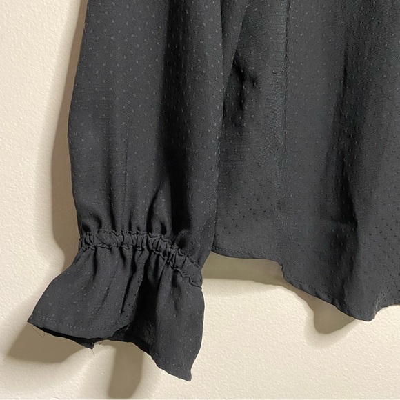 Adrianna Papell Black Dot Texture Blouse - Picture 5 of 5